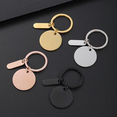 Porte-clés Plaque Ronde en Acier Inoxydable: Cadeau de Festival Gravé au Laser