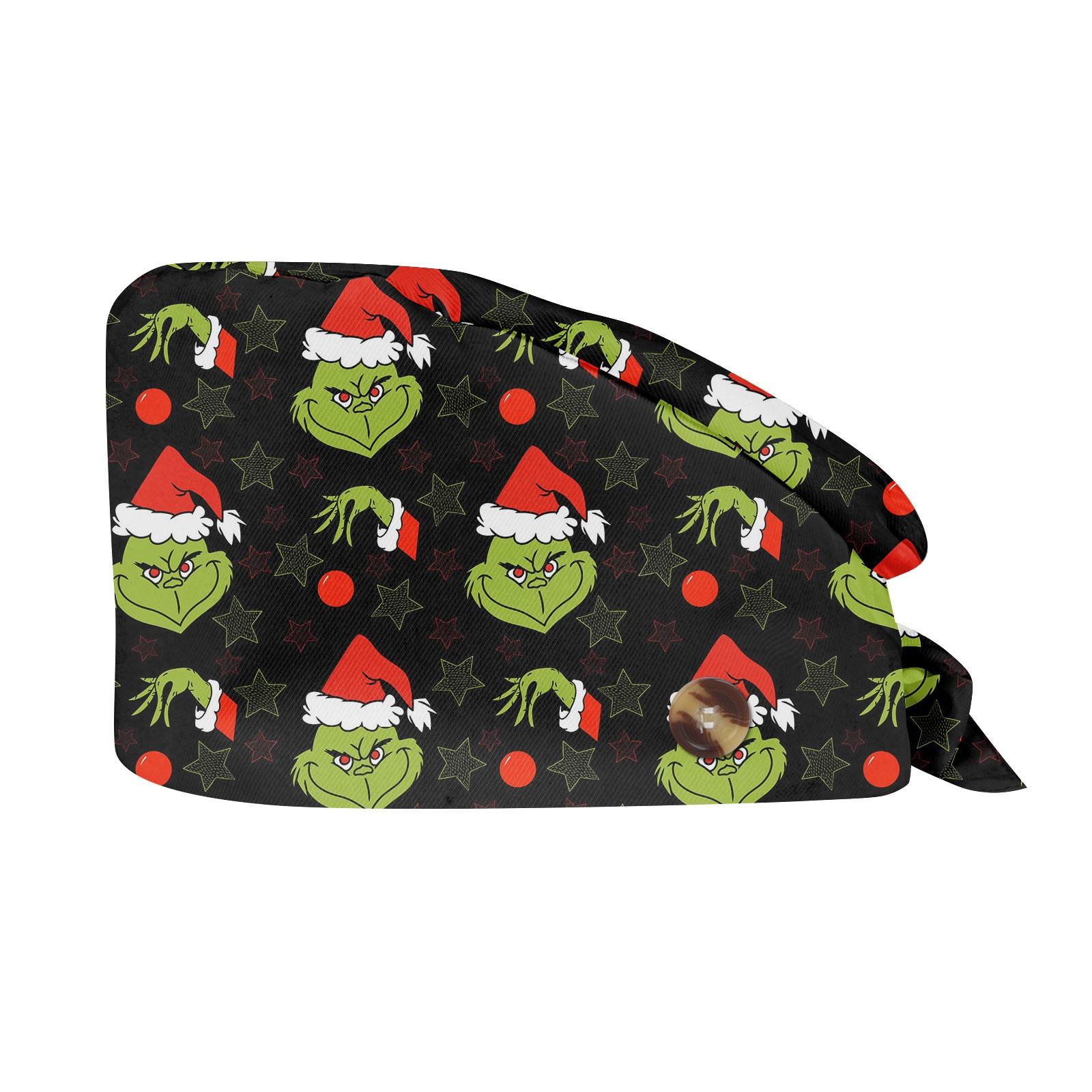 

Модная рождественская рабочая шапка с принтом Повседневная стираемая шапка-мешок Кепка One Size темно-зеленого