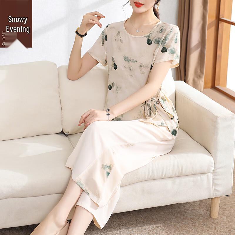

XUEXI Mom s 2025 Summer Chiffon Short Sleeve Top 3XL