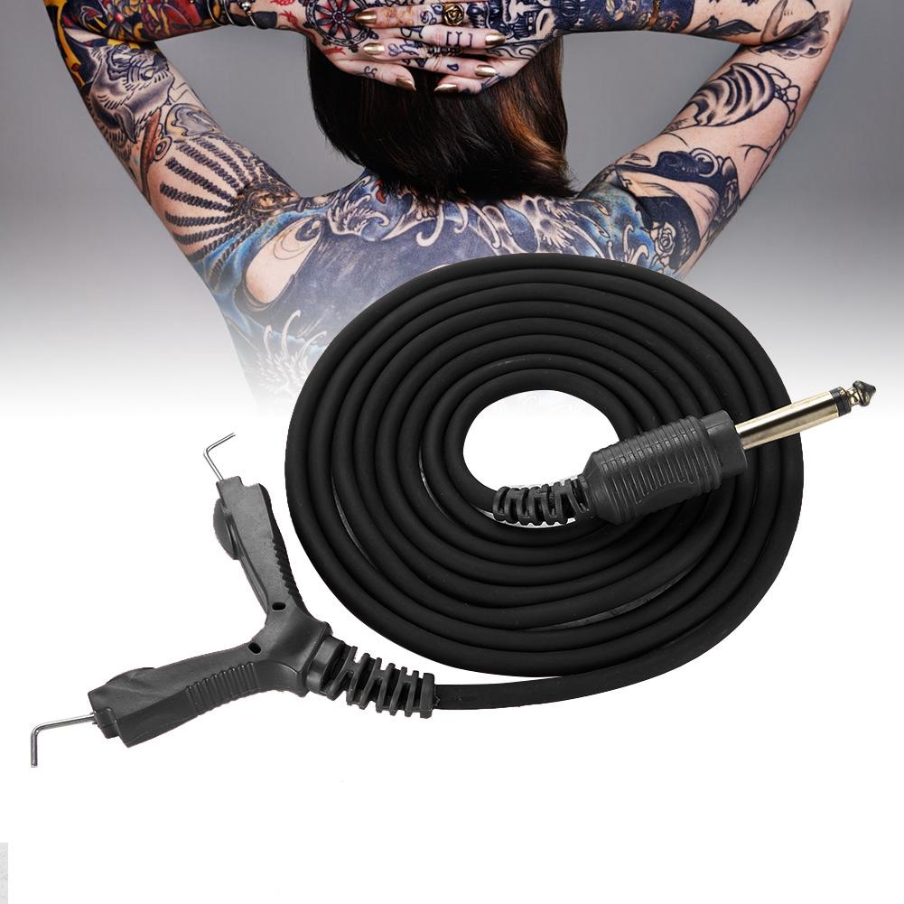 2m Tattoo Power Supply Silicone Clip Cord Tattoo Hook Line for Tattoo Machine (Black)