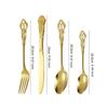 24/32pcs Gold Dinnerware Set Stainless Steel Royal Spoon Forks Knives Kitchen Cutlery Western Dinner Silverware Tableware Gift