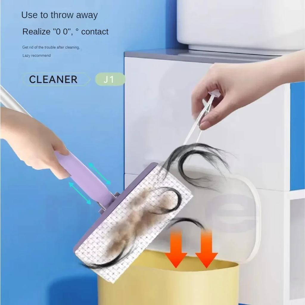 Přenosný mini mop s automatickou výměnou papírových ručníků, mini mop s ručníkem na obličej, kompatibilní s mopem pro podlahu, okna a odstraňování prachu