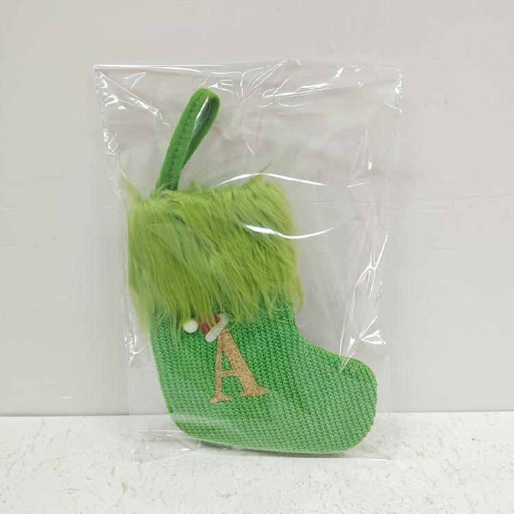 Stylish Embroidered Alphabets Christmas Stocking Knitted Festival Sock for Children Multicolors Holiday Stockings