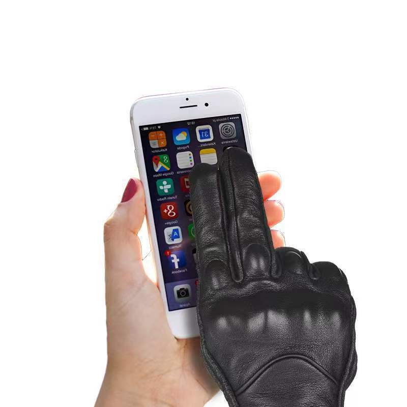 Motorcycle Gloves  Genuine Leather for Men and Women Motorcycle Riding Tactics  Warm Touch Screen Off Road Protective Case  Fighting  Outdoor