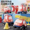 Cartoon Engineering Fire Truck Inertia Pull Back Slide Car Toy For Kids Boys