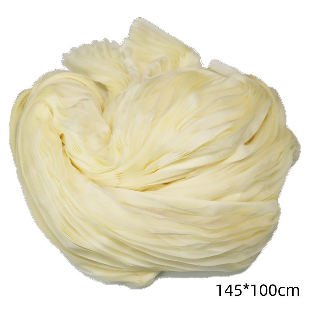 Light Chiffon Wrinkled Cloth Fabric 1 Yard DIY Material New Pleated Organza Fabric  Cloth Sewing