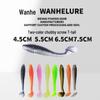 Wanhe Two-Color Ribbed Soft Lure with T-Tail, Lure Sizes: 4.5cm-7.5cm, with Lead Head Hook, Soft Worm Artificial Bait.