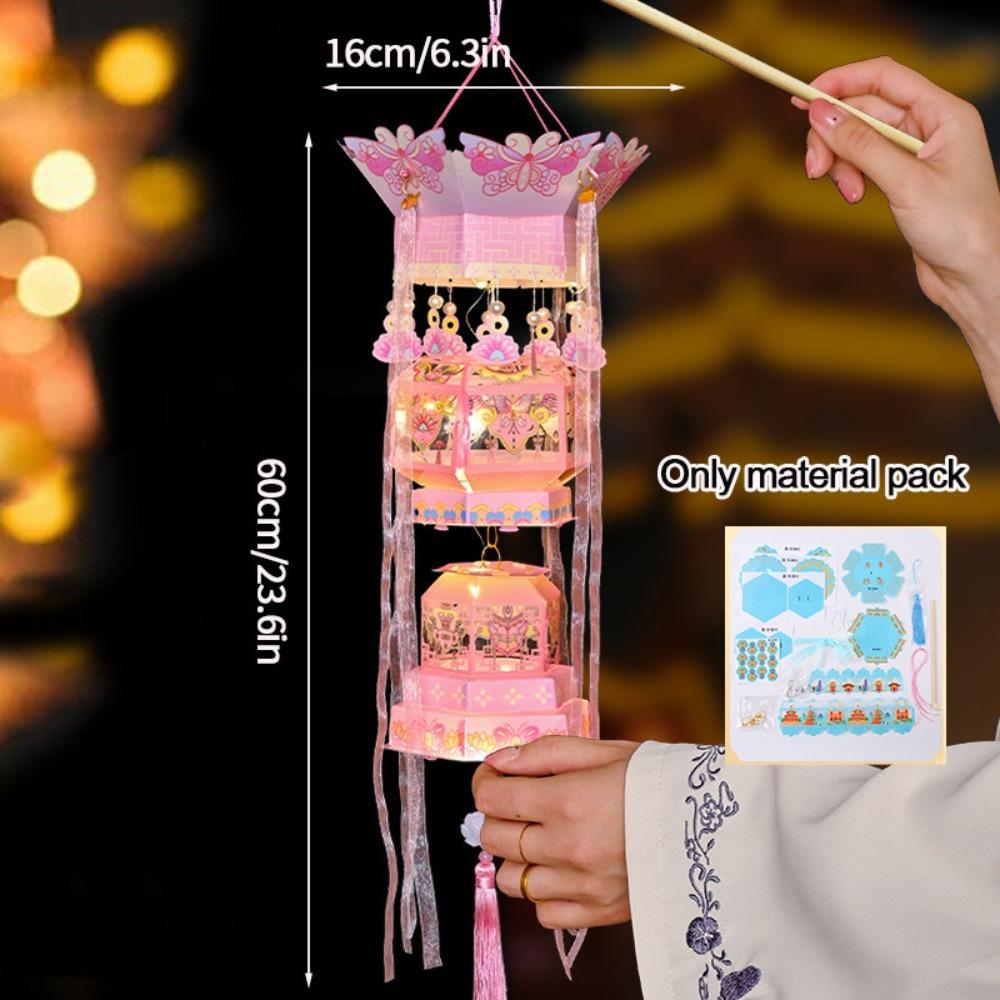 DIY Material Package Handmade Lantern Double Layered Chinese Style Lantern  Festival Celebration