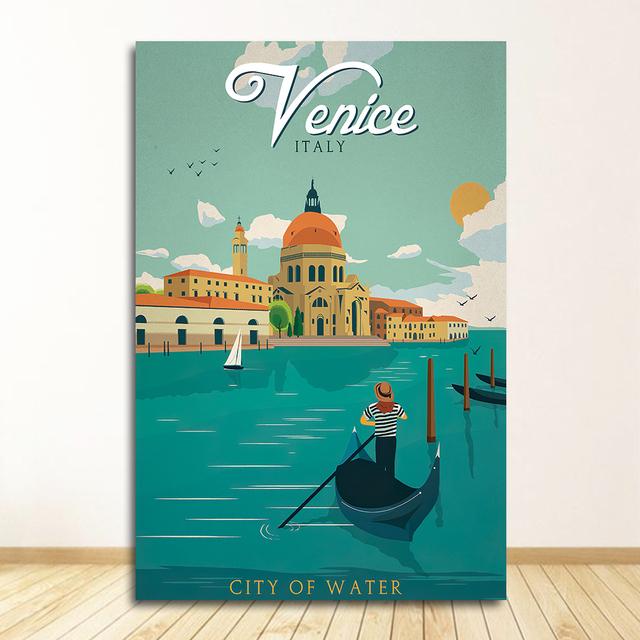 Prints Wall Art Canvas Painting Room Home Decor Bangkok Tel Aviv Europe World City Tour Travel Scenery Vintage Landscape Poster