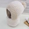 Plush Thread Warm Scarf One-piece Hat Women's Winter Pullover Ear Protection Neck Cover One-piece Knitted Hat Ski Cap