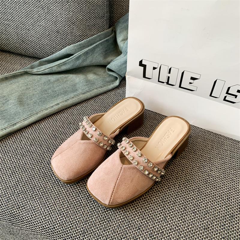 Fashion Versatile Slippers 2025 Spring and Summer New Fashion Casual Bag Head Half Slippers Light Mouth Temperament Cool Slippers