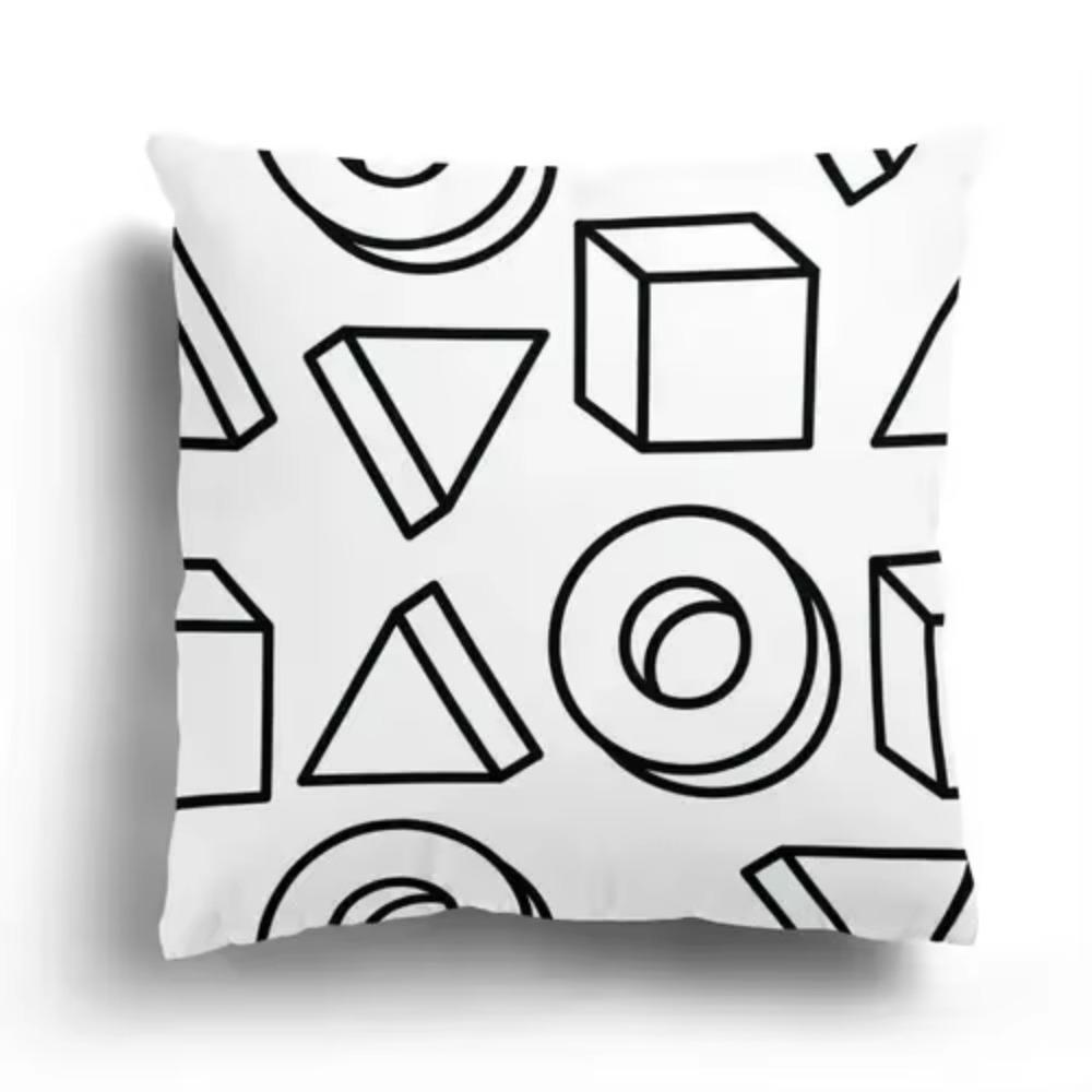 - Einfacher geometrischer Druck Kissenbezug Heimdekoration Schlafzimmer Wohnzimmer Sofa Kissenbezug x xZoll