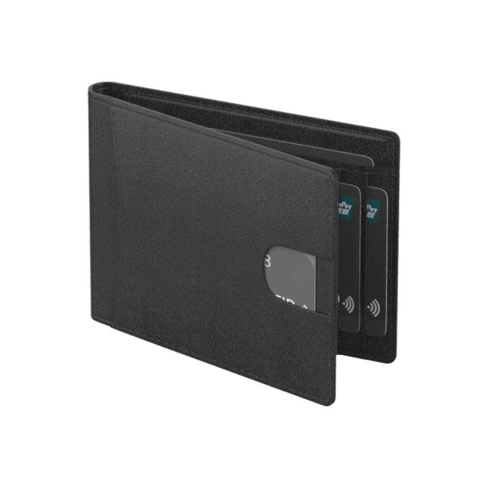 

Bifold Design Business Card Holder PU Leather ID Badge Window Minimalist Wallet Thin Multi-slot Slim Wallet чёрный