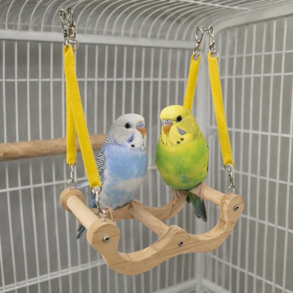 Wear Resistant Wood Bird Swing Elastic Parrot Play Rack Creative Bird Perch Bird Enrichment