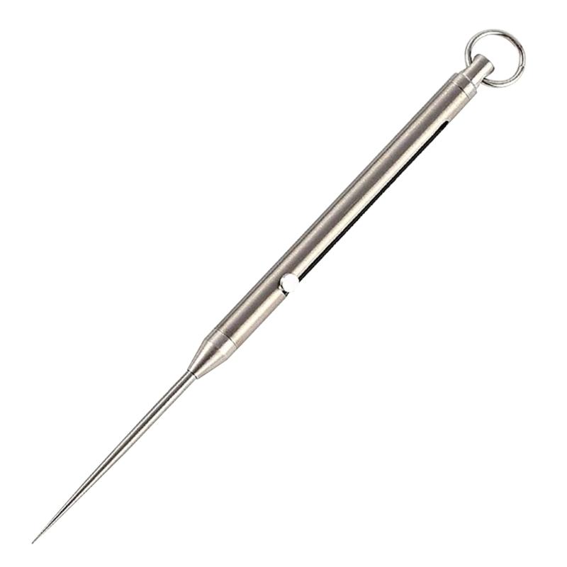 Titanium Alloy Toothpick Portable Tooth Pick Artifact Fruit Pick Retractable Toothpick Keys Pendant Camping Outdoor Tool