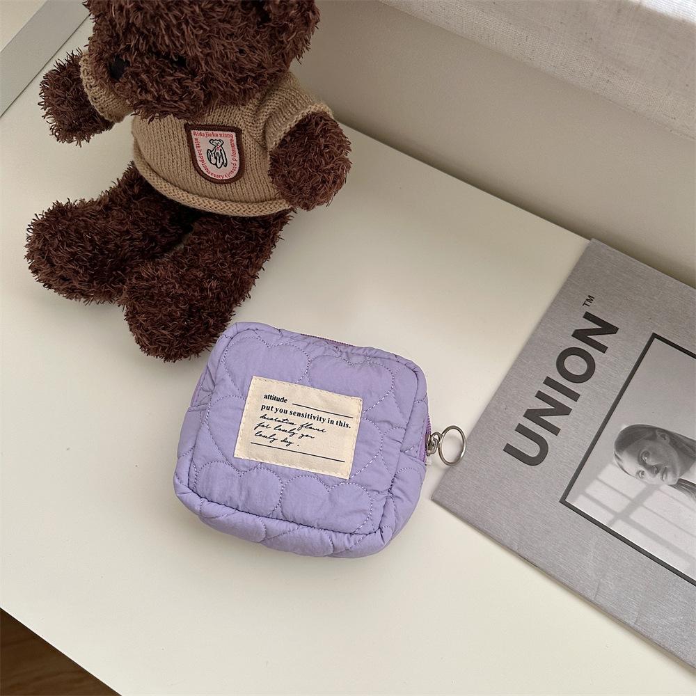 

Lovely Mini Makeup Bags Portable Candy Color Storage Bags Pattern Geometric StyleAA