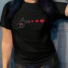 Launch Love Print T-Shirt Damen Mode Cooles T-Shirt Lässig All-Match Sommer Basic T-Shirts Streetwear Atmungsaktiv Kurz 1232