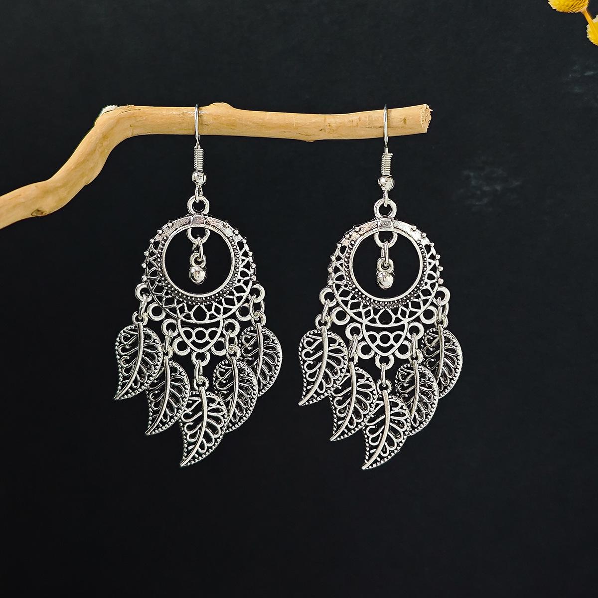 European Bohemian Geometric Water Drop Tassel Earrings