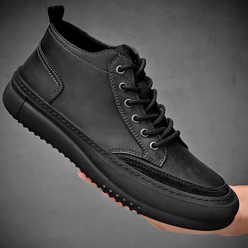 Fashion Autumn Winter New High-top Business Casual Quality Leather Men's Boots Fashion Boots Trends Soft Sole Sneakers Men's Ankle Boots