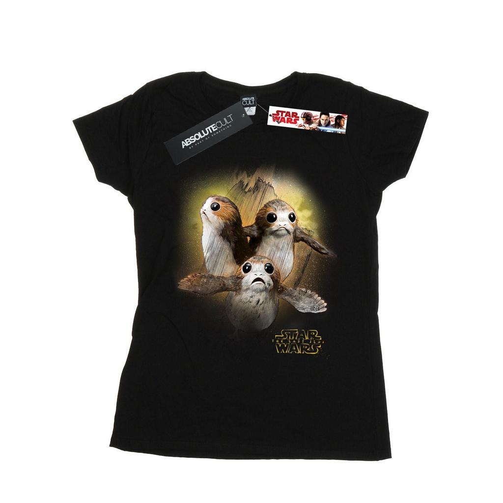 STAR WARS Womens/Ladies The Last Jedi Porgs Brushed Cotton T-Shirt