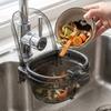 Push-to-pour Kitchen Sink Drain Basket Anti-clogging Clear Plastic Hanging Residue Basket Flip Snap Baffle Large Capacity
