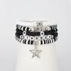 Creative Color-Block Alphabet Clay Stretch Bracelet-Stackable CCB Star Pendant Hand Jewelry Cute Daily Accessory for Fashion Lovers