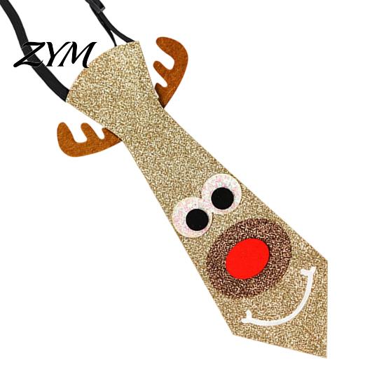 Quick Wear Holiday Necktie Adjustable Glitter Christmas Necktie, Non-woven Fabric Dress Up Costume Fun Party Favors Accessories, Sparkling Funny