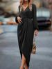 Khaki Women's Plus Size Satin Woven Solid Color Summer Dress Khaki