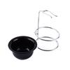 Stainless Steel Shaving Brush Stand Razor Holder and Black Shaving Bowl