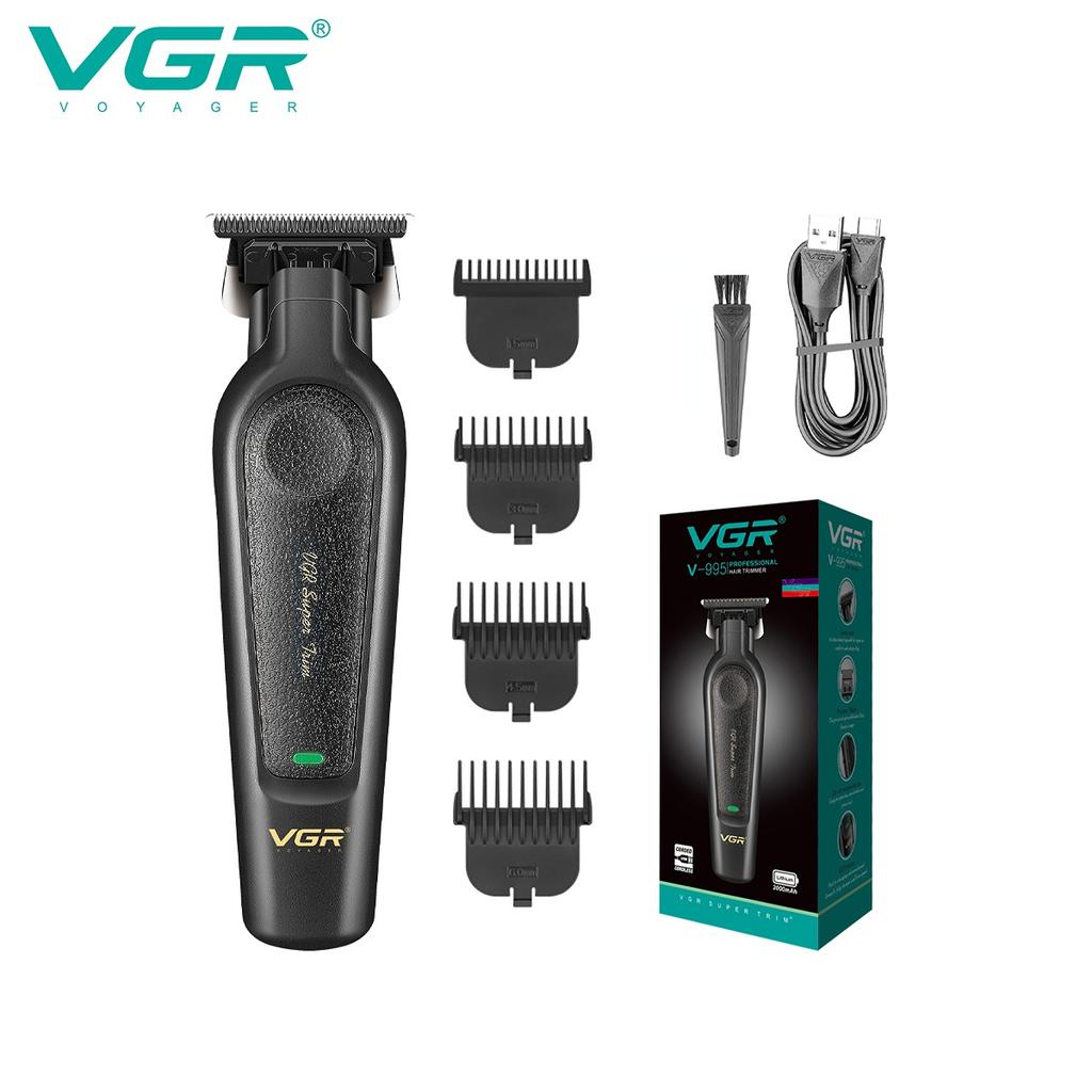 VGR V-995 Electric Hair Clipper, Metal Leather Body Men's Hair Clipper Household Oil Head Carving Electric Pusher with LED Digita Home Hair Trimming