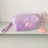 Soft Faux Hair Handheld Makeup Storage Pouch Large Capacity Leopard Pattern Cosmetic Case For Gym Skincare Products