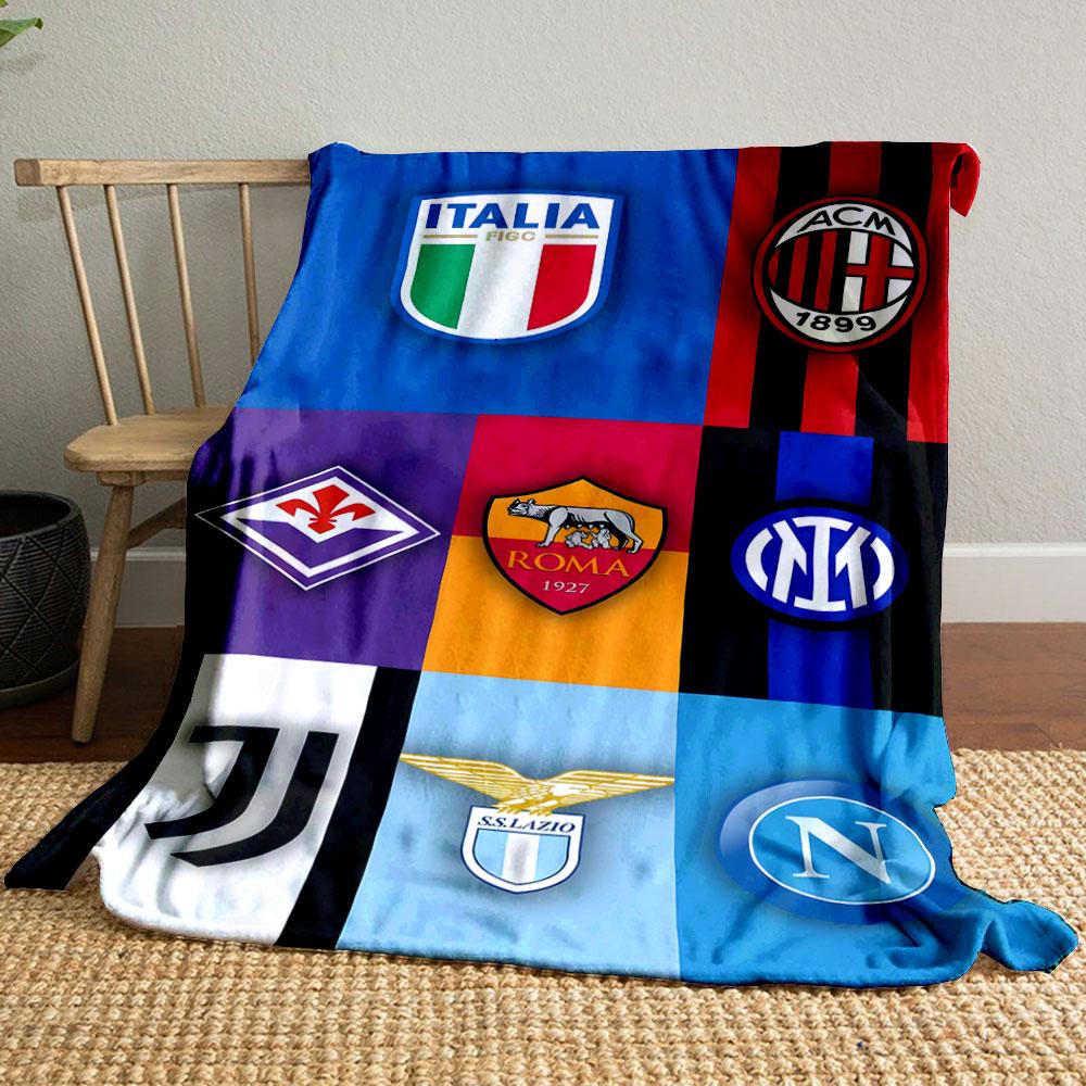 Italian Football Club Logos Blanket print blanket soft and cozy perfect for the living room bed sofa or a nap,gift
