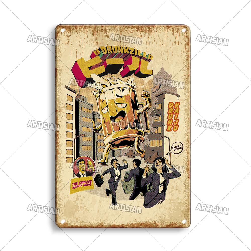 Japanese Comics Metal Poster Food Metal Tin Sign Wall Plate Kitchen Man Cave Cafe Metal Plaque Rusty Industrial Decor