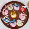 Peanut & Penguin Pattern Hand‑Crocheted Mini Pet Bib Cute Cartoon Saliva Towel for Kittens Small Dogs