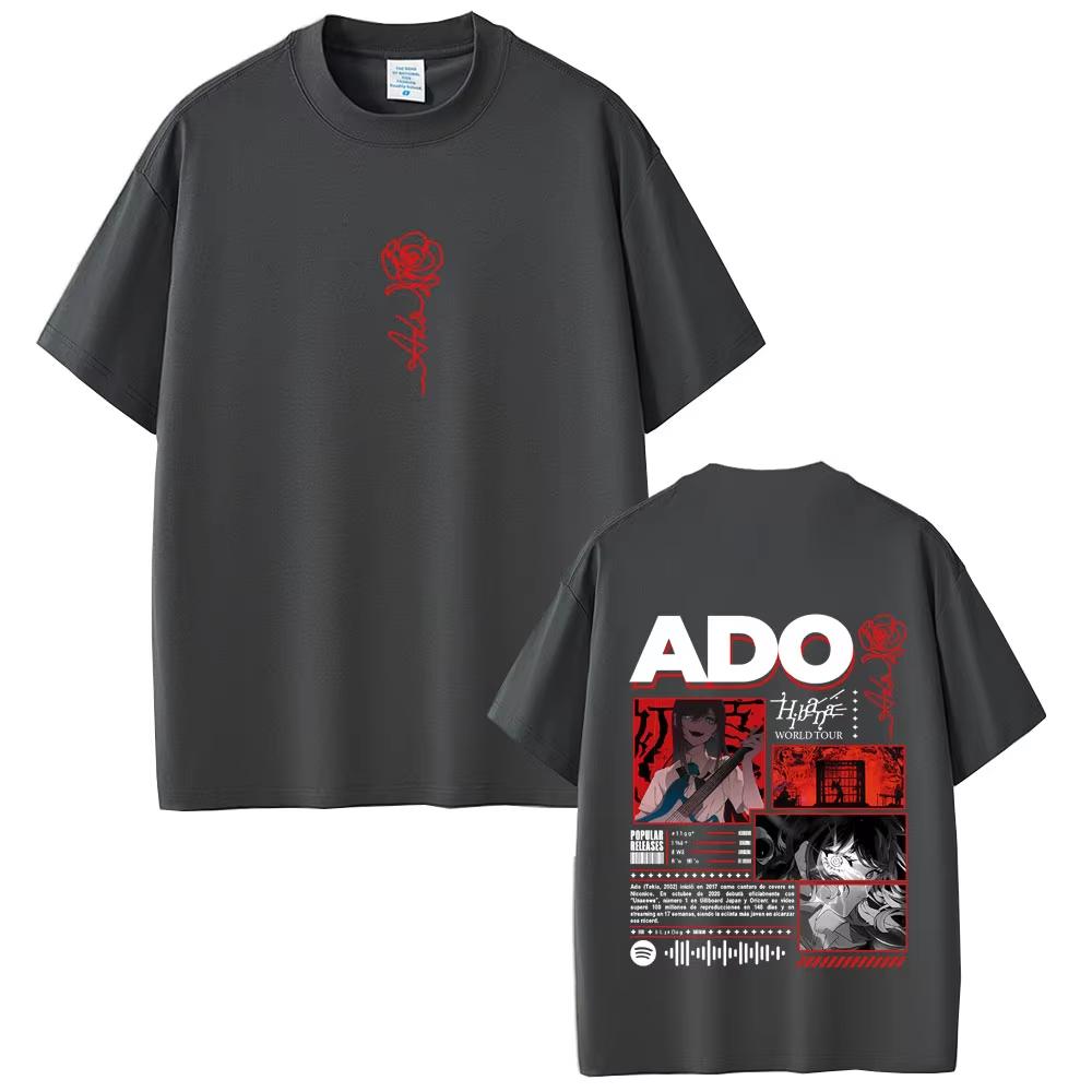Ado 2026 World Tour Hibana Tees Mens Women Clothing Fashion Harajuku Tshirt Cotton Casual Oversized Short Sleeve Tshirts