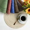 Nordic Linen Woven Non-Slip Placemat Bowl Mat Round Cotton Yarn Table Colorful Mat Coasters Mats & Pads