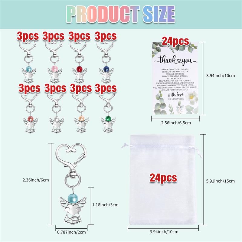 Guardian Angel Heart Keychain: Exquisite Wedding Party Favor & Gift Pendant