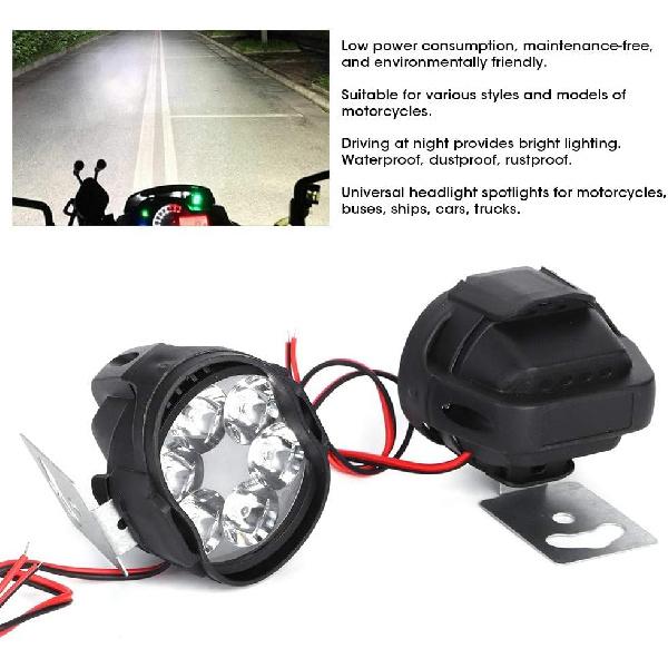 VBESTLIFE 2Pcs 12V 1.5A 8W Spotlight, Motorcycle Spotlight Spotlight Fog Lights,1200Lm High Brightness 6 LED Universal Headlamp for Motorcycles,