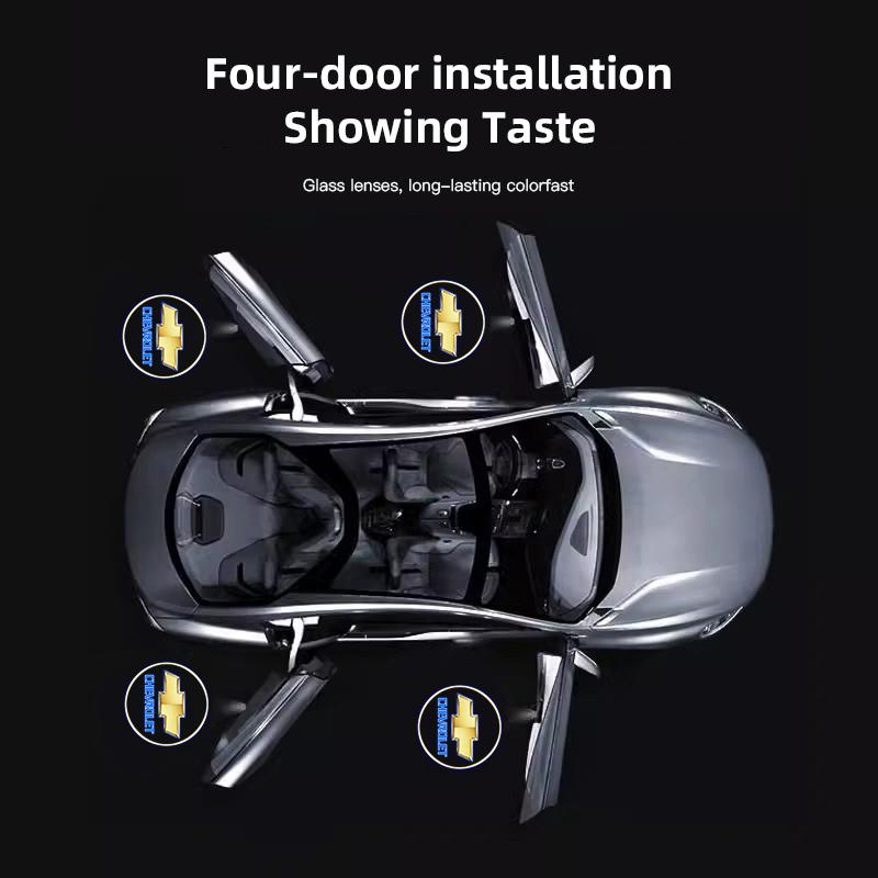 2Pcs Car Door Welcome Lamp HD LED Emblem Projector Lights For Chevrolet Cruze Spark Captiva Suburban Camaro Malibu Silverado