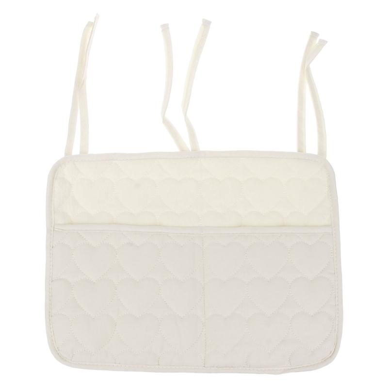 

Детская прикроватная сумка-органайзер, портативная сумка для хранения подгузников, сумка для организации бутылочек для кормления, хлопковая подвесная сумка для кроватки Large белый