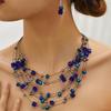 Southeast Asia Indian Ethnic Gemstone Beaded Earrings and Necklace Set