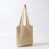 Single shoulder hollow straw bag handmade cotton thread woven bag Single shoulder large capacity versatile tote bag Women's vacation beach bag