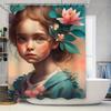 Elegant Floral Portrait Shower Curtain - Waterproof, Mildew-Resistant, Machine Washable For Chic Bathroom Decor