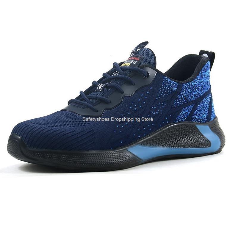 Fashion Lightweight Safety Shoes Men Work Safety Boots Anti-smash Anti-stab Work Sneakers Breathable Steel Toe Shoes for Man Industrial