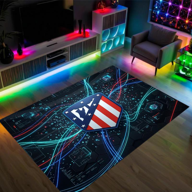 Design Atletico Madryt Kryształowy Aksamitny Dywan Przytulny Nie?Antypoślizgowy Dywan Wzorzysty Do Sypialni Salonu Przedpokoju