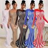 Élégante Robe de Soirée Européenne et Américaine en Strass