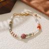 European and American colored natural stone Bohemian style does not fade earrings, vacation travel bracelets, fringed beaded earrings, women
