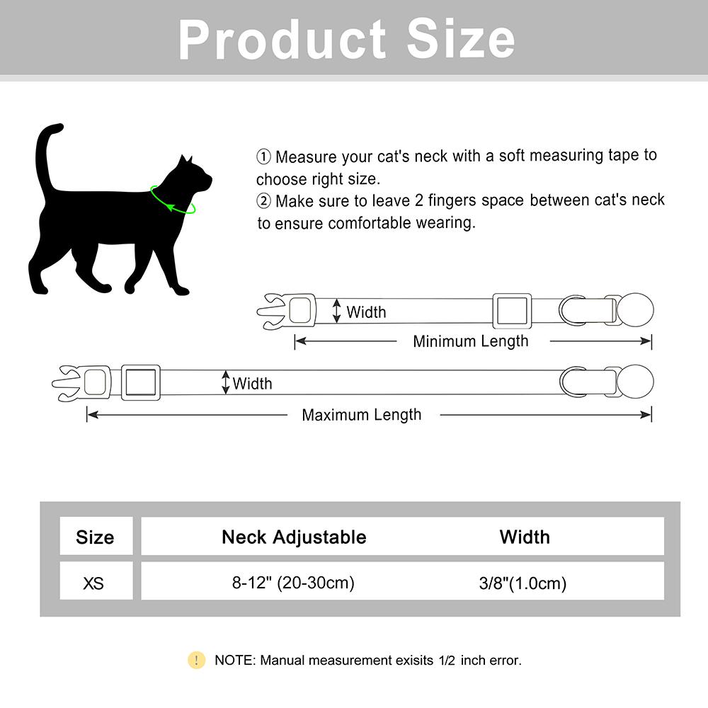 Custom Nylon Cat Collar Quick Release Small Dog Cats Collars Adjustable Pet Kitten Necklace With Bell Safety Breakaway For Cats