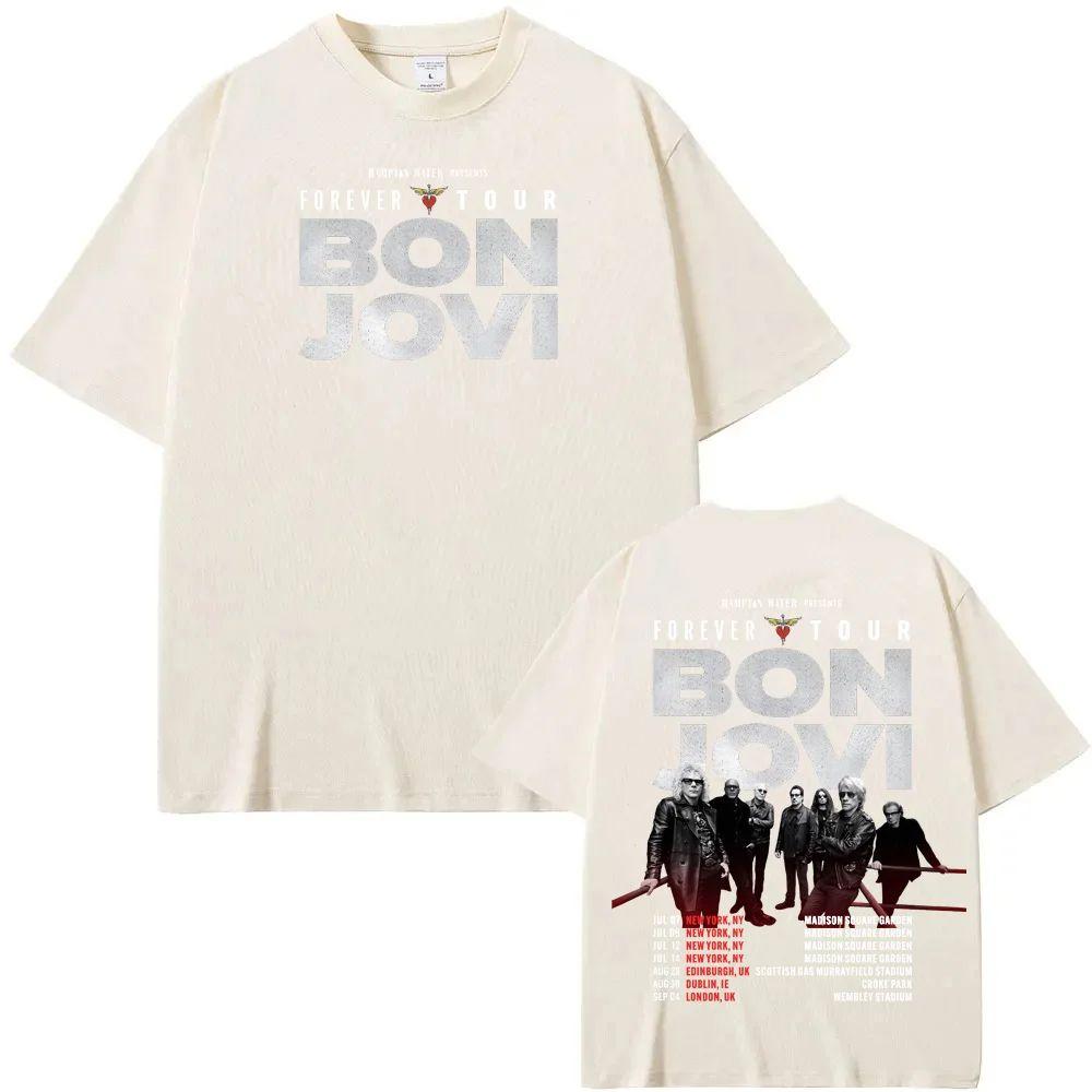 

Forever TOUR 2026 Tee Bon Jovi Grunge Band Fashion Casual Tshirt Print Cotton Comfortable High Quality Graphic Tops Unisex 4XL