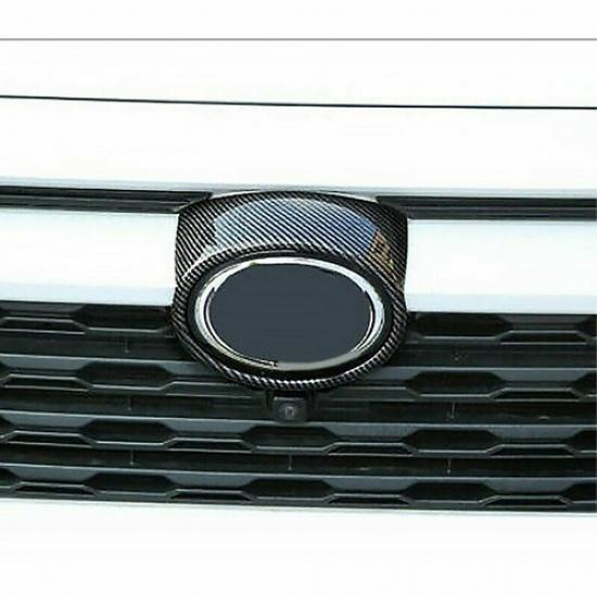 Carbon Fiber Front Grille Logo Decor Frame Cover Trim For Toyota RAV4 2019-2022